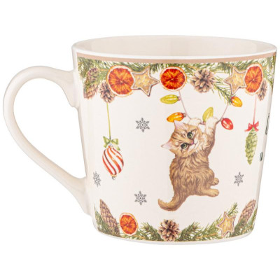 260-994 Кружка lefard 'Елка, кот и новый год' 400мл-3