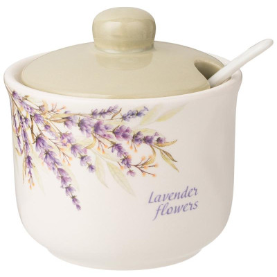 358-2057 Сахарница с ложкой 'Душа прованса' 10х10х9.5см 300мл