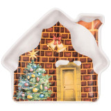 358-2104 Тарелка Agness 'С Новым годом!' домик 23.5х19х2.5см