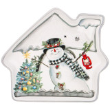 358-2106 Тарелка Agness 'С Новым годом!' домик 23.5х19х2.5см