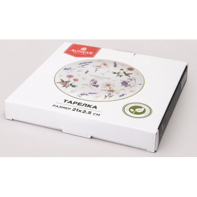 358-2172 Тарелка закусочная Agness 'FLOWER STORY' 21х2.5см-1