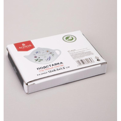 358-2184 Подставка под чайный пакетик Agness 'FLOWER STORY' 12х8.5х1.5см-1