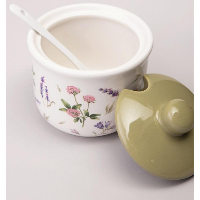 358-2186 Сахарница с ложкой 'FLOWER STORY' 10х9.5см 300мл-2