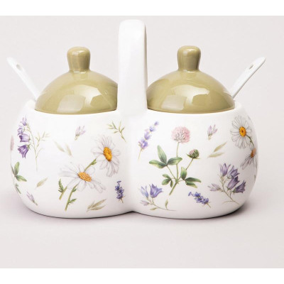 358-2191 Банка 2 секции Аgness 'Flower story' 27х10х13см / 2х240мл-2