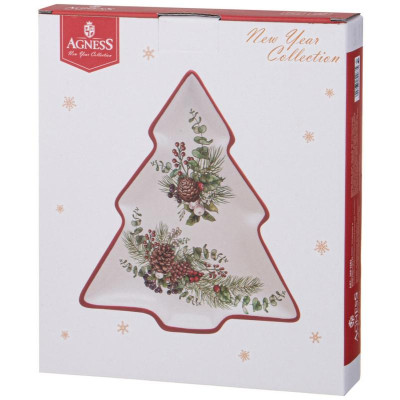 358-2263 Тарелка в форме елки Agness “Celebration' 23х20.2х2.2см-1