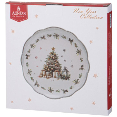 358-2264 Тарелка обеденная Agness “С новым годом!' 24.5х2.5см-1