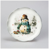 358-2266 Тарелка закусочная Agness 'С новым годом!' 20.3х2см 358-2266 Тарелка закусочная Agness 'С новым годом!' 20.3х2см