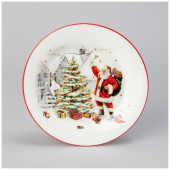 358-2282 Тарелка закусочная Agness “С новым годом!' 20.3х2см 358-2282 Тарелка закусочная Agness “С новым годом!' 20.3х2см