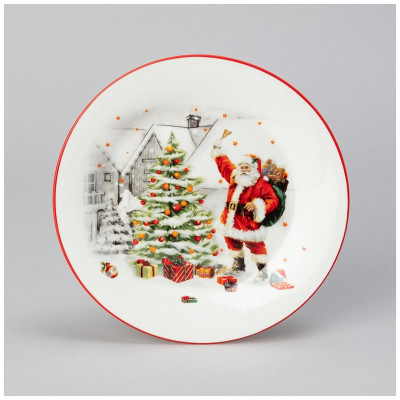 358-2282 Тарелка закусочная Agness “С новым годом!' 20.3х2см