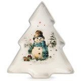358-2323 Тарелка в форме елки Agness 'С новым годом!' 23х20.2х2.2см