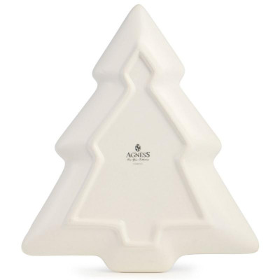 358-2323 Тарелка в форме елки Agness 'С новым годом!' 23х20.2х2.2см-2