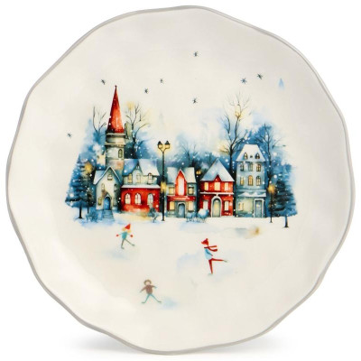 358-2335 Тарелка закусочная Agness 'С новым годом!' 23х3.5см