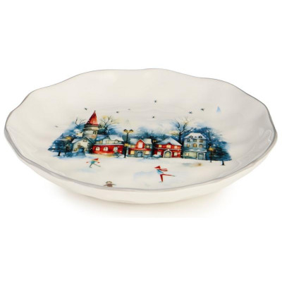 358-2335 Тарелка закусочная Agness 'С новым годом!' 23х3.5см-1