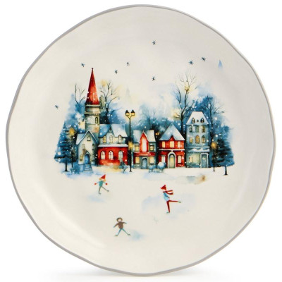 358-2336 Тарелка закусочная Agness 'С новым годом!' 17х3см