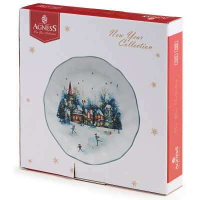 358-2336 Тарелка закусочная Agness 'С новым годом!' 17х3см-3
