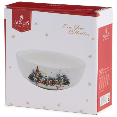 358-2337 Салатник Agness 'С новым годом!' 16.5х6см-4