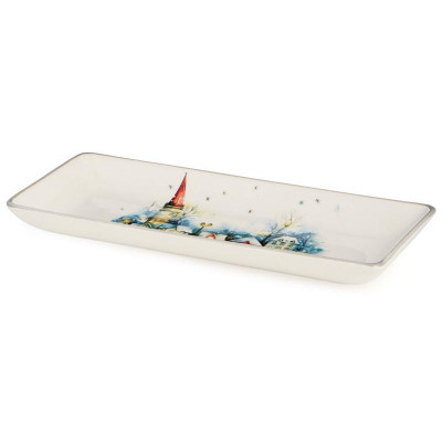 358-2339 Блюдо сервировочное Agness 'С новым годом!' 28х12х3см