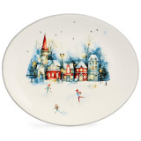 358-2340 Блюдо овальное Agness 'С новым годом!' 31.5х25.5х3см