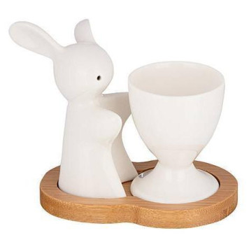 359-486 Набор Lefard 'Native' 3предм 'Кролик' подставка для яйца + солонка + дер.подставка