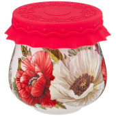 359-802 Баночка с силиконовой крышкой 'Маки' 180мл