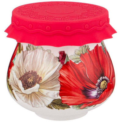 359-803 Баночка с силиконовой крышкой 'Маки' 300мл