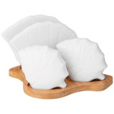 474-207 Набор для специй Lefard 'Native' 3предм на дер.подставке 13.5х9см