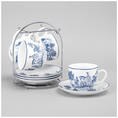 577-216 Чайный набор Lefard 'Novel' на металл. подставке 4шт 220мл