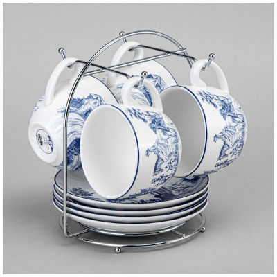 577-216 Чайный набор Lefard 'Novel' на металл. подставке 4шт 220мл-2