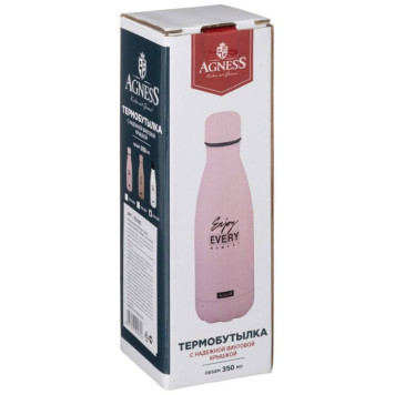 709-080 Термобутылка 'Break time' нерж.сталь 350мл пудровый-1