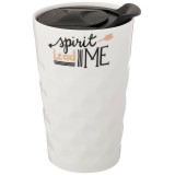 756-229 Кружка с двойными стенками и пластиковой крышкой ' Кофемания' 300мл