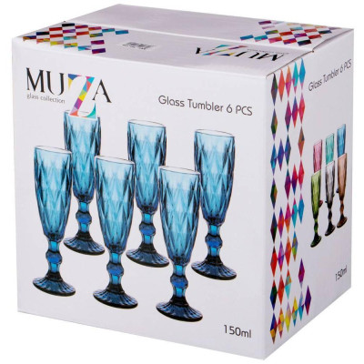 781-116 Набор бокалов для шампанского 'Ромбо' 6шт 'Muza color' 150мл-1