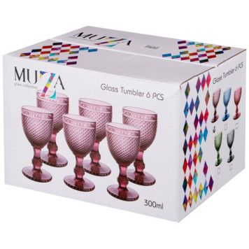 781-157 Набор бокалов для вина 'ГРАНАТ' 6шт 'Muza color' 300мл розовый-1