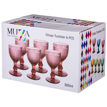 781-159 Набор бокалов д/вина 'ГРАНАТ' (6шт) 'Мuza Сolor' 300мл серый-1