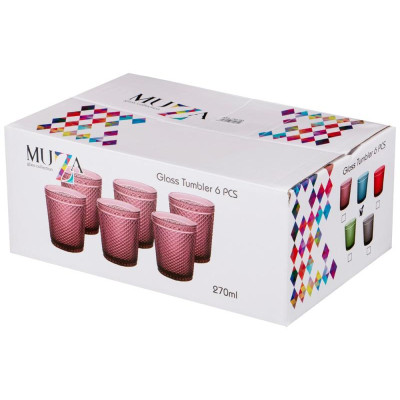 781-162 Набор стаканов 'ГРАНАТ' 6шт 'Muza color' 280мл розовый-1