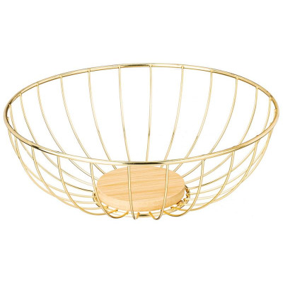790-362 Фруктовница Agness металлическая цвет: gold, 25х9см