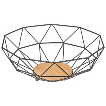 790-364 Фруктовница Agness металлическая цвет: black, 28х10см