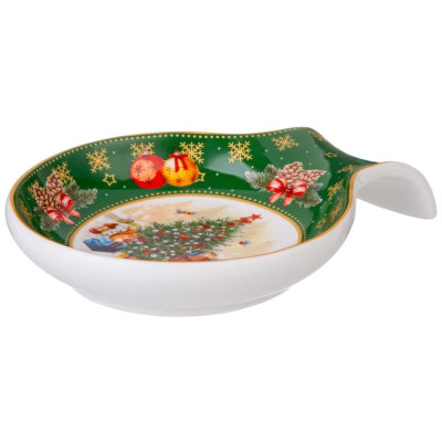 85-1759 Подставка под ложку 'Елка' 15х11.5х2.5см зеленая-2