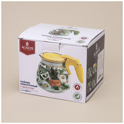 885-108 Чайник заварочный Agness с фильтром ' Земляника' 900мл-1