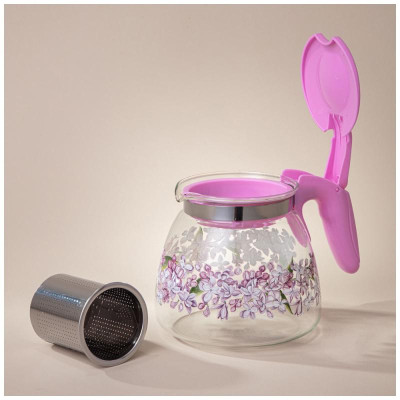 885-113 Чайник заварочный Agness с фильтром 'Сирень' 900мл-2