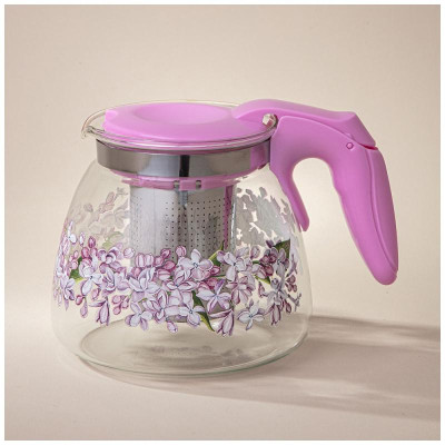 885-113 Чайник заварочный Agness с фильтром 'Сирень' 900мл
