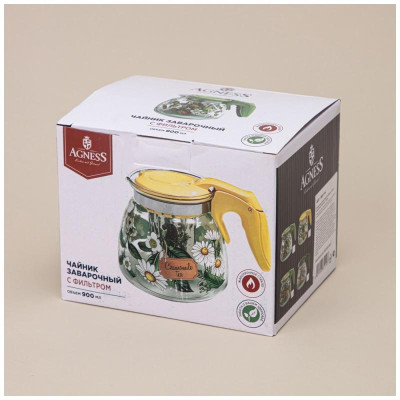 885-114 Чайник заварочный Agness с фильтром 'Фрукты' 900мл-1