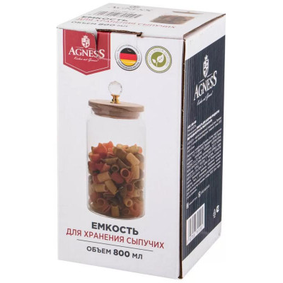 889-109 Емкость для сыпучих продуктов Agness 'Kristall' 750мл-2