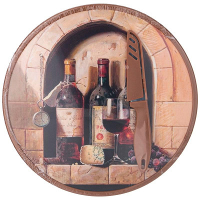 895-178 Доска разделочная d27.5х1.2см с ножом-1