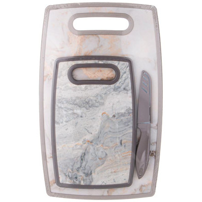 895-197 Набор досок разделочных 3шт (23х37х1.2/ 16х25х1.2 / 21х3х1.5см) с ножом-1