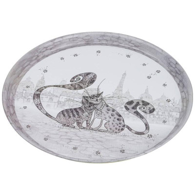 898-022 Поднос сервировочный 'Котики' 33х2.1см-1