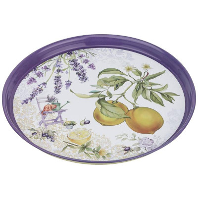 898-038 Поднос сервировочный Agness 'Прованс лимоны' 33х2.1см-1