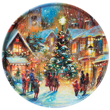 898-133 Поднос сервировочный Agness 'Новый год' 33х2.1см
