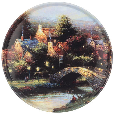 898-221 Поднос сервировочный Agness 'Загородный пейзаж' 33х2.1см