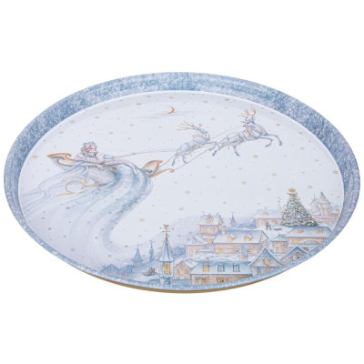 898-223 Поднос сервировочный Agness 'Снежная королева' 33х2.1см-1