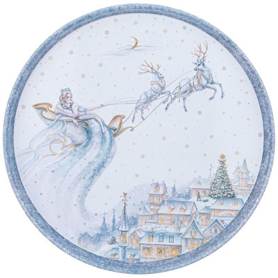 898-223 Поднос сервировочный Agness 'Снежная королева' 33х2.1см